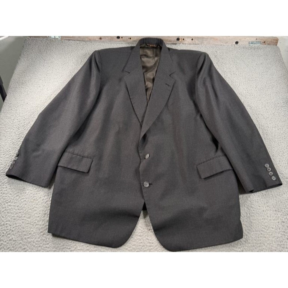Vintage LaCrosse Blazer Mens 52L Gray Wool Blent Sport Coat 2 Button Made In USA
